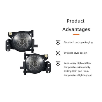 BMW E60/E61/E83/E46/E90/E91/E63/E64 első ködlámpa – Modell V19-004, 51W, 12V, 1200LM