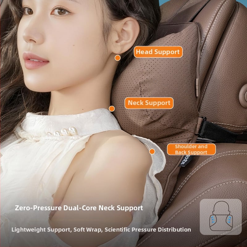 Whale jastuk za vrat auta – vanjski materijal yacht suede, punjenje od oblaka pamuka, minimalistički dizajn, univerzalno za sva automobilska sjedala