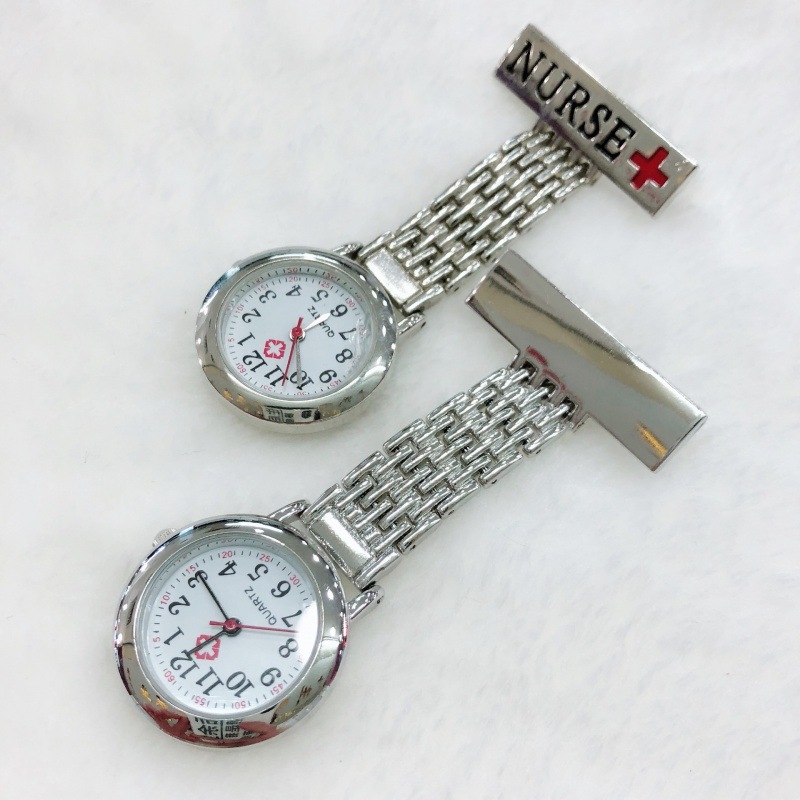 Medicinski sat za sestre - Kvarcni mehanizam, Analogni prikaz, Kućište od legure, Remen od legure, Vodootpornost: Ne
