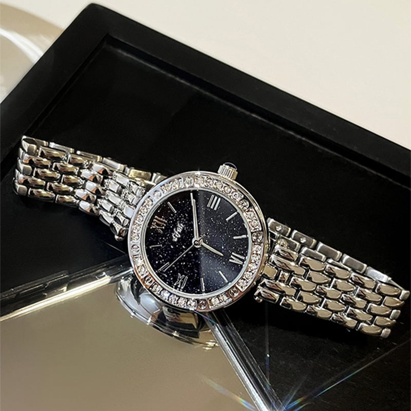 Ženski kvarcni sat Difuli DF-010, svjetleći brojčanik, vodootporan do 30M, okrugli dizajn kućišta, kućište i remen od nehrđajućeg čelika, mineralno ojačano staklo