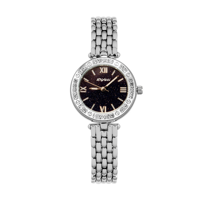 Difuli DF-010 Quartz dámske hodinky Starry Sky so svetelným analógovým ciferníkom, vodotesné do 30 M, oceľové puzdro a nerezový remienok.