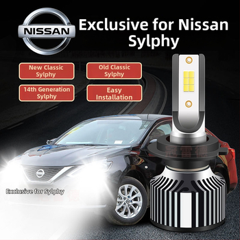 LED spuldze priekš Nissan Sylphy – augsta un zema staru gaisma, 70–80W, 5000 lm, LED gaisma
