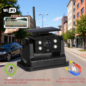 Kamera do vozidla pre nákladné auto s predným a zadným pohľadom, 12–24V, 1024×600 AHD, 135° uhol, ABS plášť