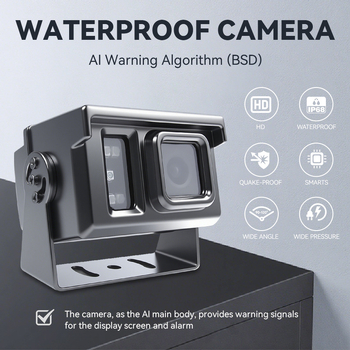 Univerzalna automobilna kamera za montažu s AI i HD, 7-inčni zaslon, infracrveno noćno vid, vodootporno metalno kućište; Model GPA3-AI; Rezolucija 1280x720; Video signal AHD; Domet IR 5 m