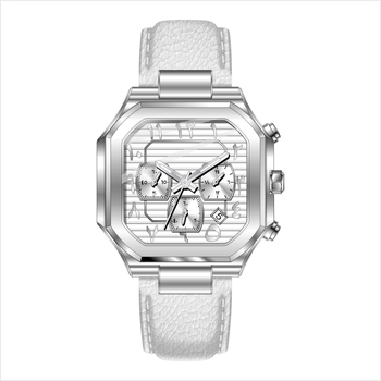 Berakins 8001 Pánske quartz hodinky – 42 mm štvorcový ciferník, kožený remienok z hovädzej kože, originálny pohon, 30 m vodotesnosť