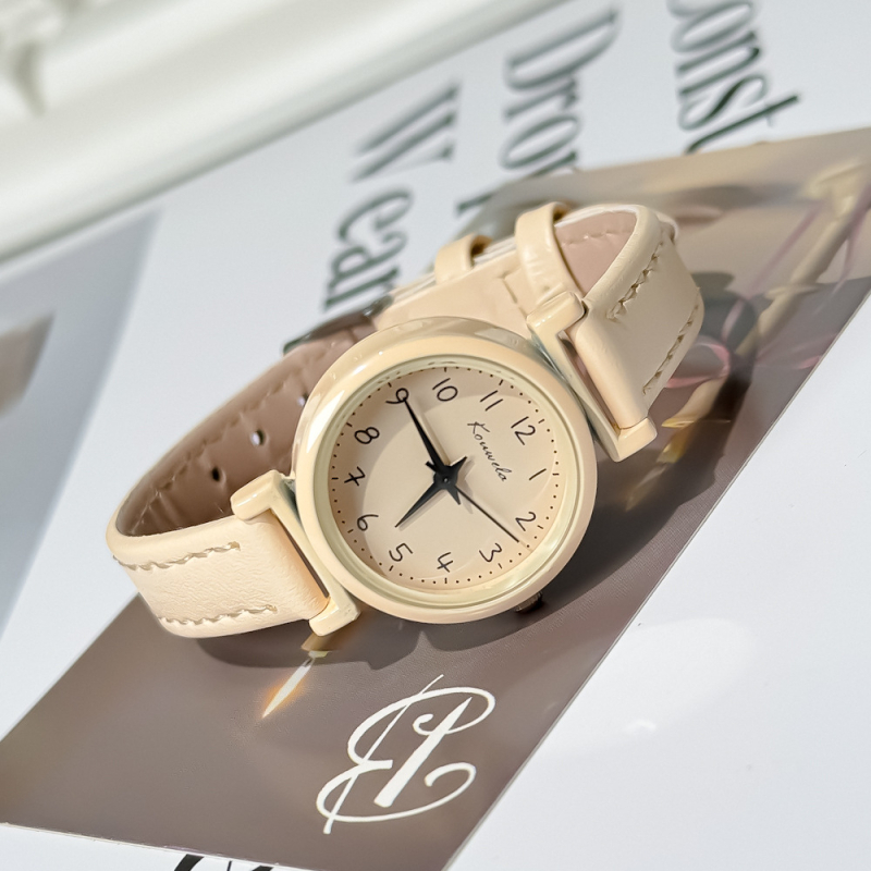 Ženski kvarcni sat — kružni brojčanik, kućište od legure, kaiš od umjetne kože, analogni prikaz, vodootporan do 10 m