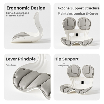 Ergonomická bedrová opora – vankúš na sedenie s pamäťovou penou pre dlhodobé sedenie v kancelárii