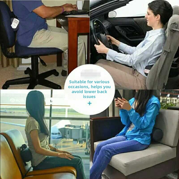 Rolni jastučić za potporu lumbalne regije za uredsku stolicu i automobil, cilindrični jastuk za struk