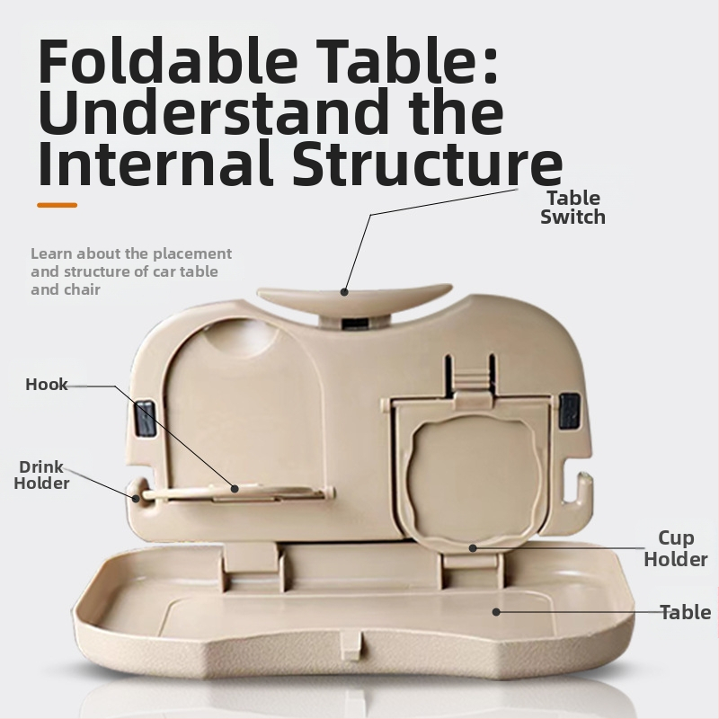 Automobiļa saliekams daudzfunkcionālais galds — plastmasa, sienas uzstādīšana, RS zīmols