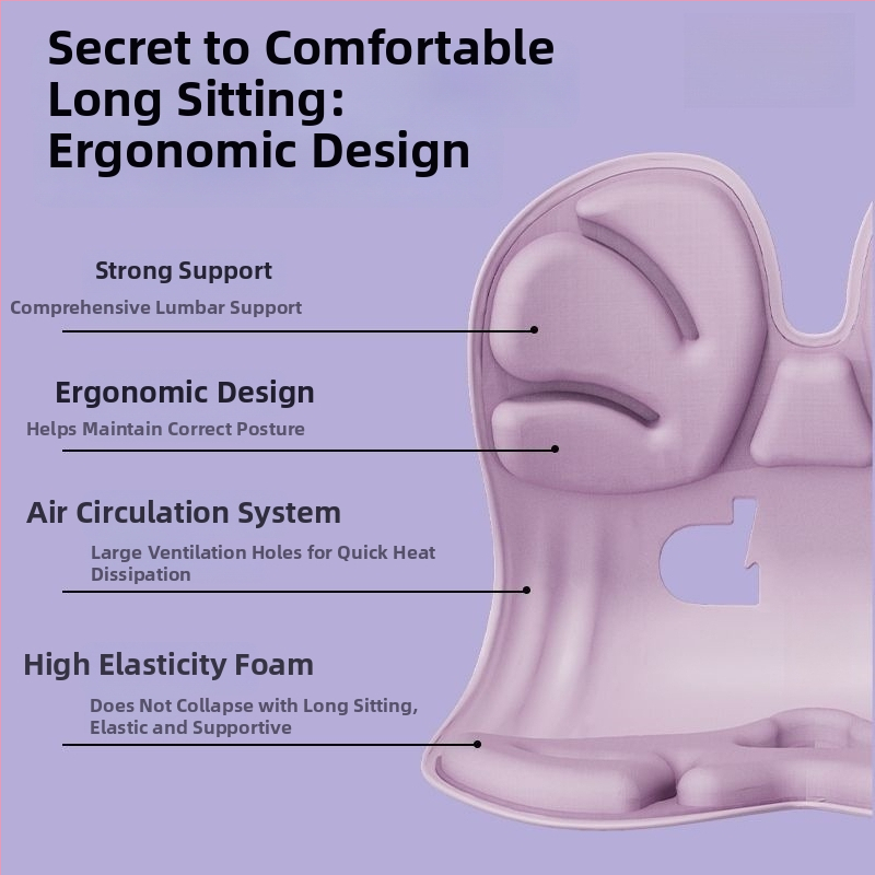 Kancelárska vankúš na sedenie z pamäťovej peny, ergonomický dizajn, moderný minimalistický štýl