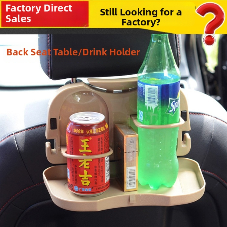 Salokāms ēdināšanas galdiņš aizmugurējai sēdvietai ar pudeles turētāju un uzglabāšanas nodalījumu — ABS plastmasa