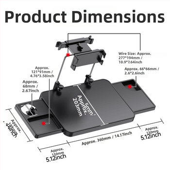 Shunwei 6. põlvkonna auto laualaud – kokkupandav mitmeotstarbeline plastikust laud auto jaoks, snap-in paigaldus, universaalne ühilduvus