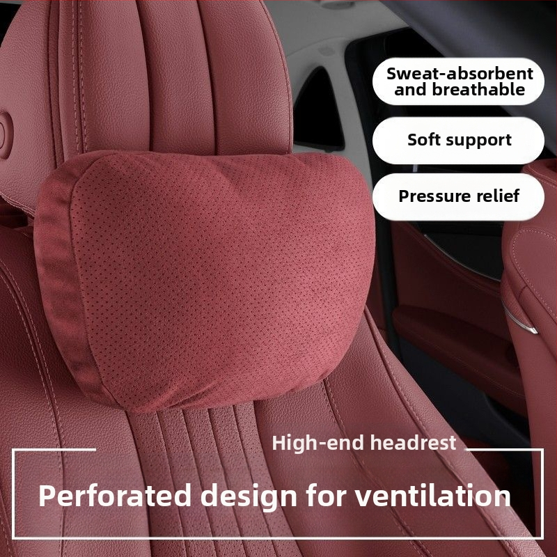 Automobilski jastuk za naslon za glavu i lumbalni jastučić – vanjski materijal: drvene perle, punilo: poliester, universalna kompatibilnost, sve sezone