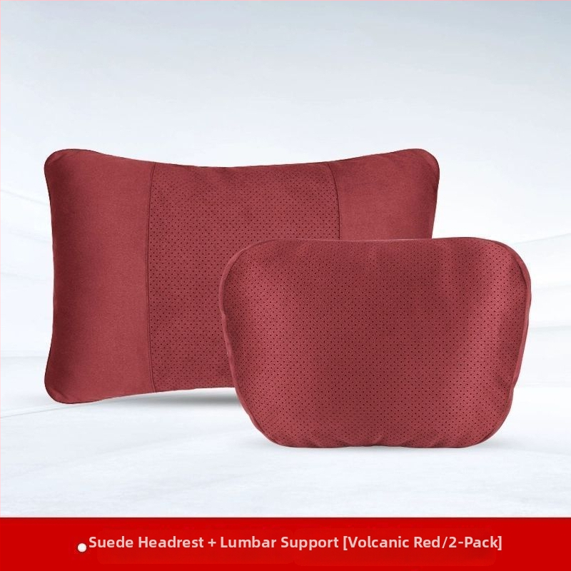 Automobilski jastuk za naslon za glavu i lumbalni jastučić – vanjski materijal: drvene perle, punilo: poliester, universalna kompatibilnost, sve sezone