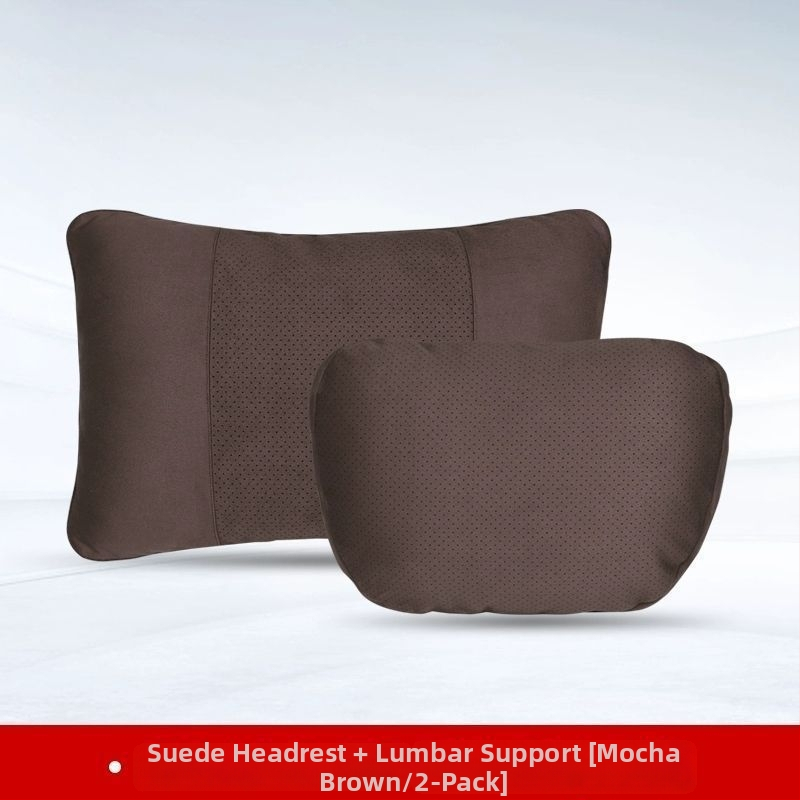 Automobilski jastuk za naslon za glavu i lumbalni jastučić – vanjski materijal: drvene perle, punilo: poliester, universalna kompatibilnost, sve sezone