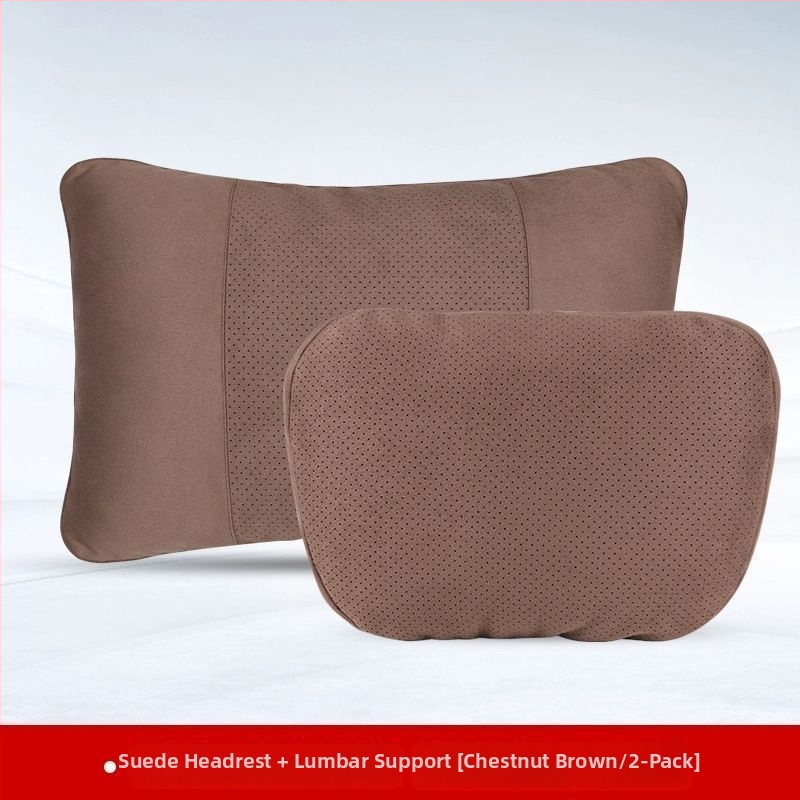 Automobilski jastuk za naslon za glavu i lumbalni jastučić – vanjski materijal: drvene perle, punilo: poliester, universalna kompatibilnost, sve sezone