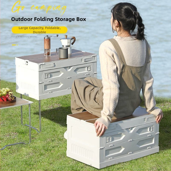 Väliskempingu hoiukast koos hoidiku, piknikulaua ja auto pagasiruumi korraldajaga