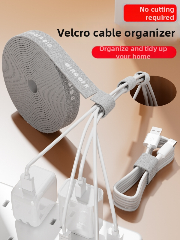 Káblový organizér s Velcro pre dátové káble – stolný držiak káblov, univerzálny štýl; Materiál: hodvábny kvet; Značka: Iné