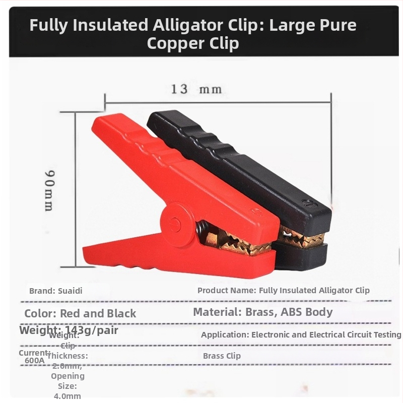 Alligator klip z čistého medi, model ryj-25, značka Quick sale Di, univerzálny nabíjací klip pre autobatérie