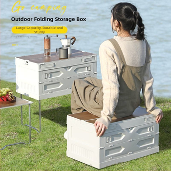 Väliskempingu hoiukast hoidikuga ja piknikulauaga, auto pakiruumi korraldaja