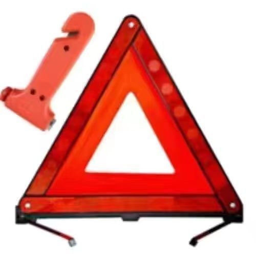 Automobiļu brīdinājuma zīme ar saliekamu atstarojošu briesmu plāksni un ugunsdzēsības komplektu