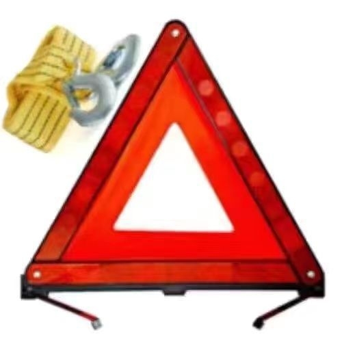 Automobiļu brīdinājuma zīme ar saliekamu atstarojošu briesmu plāksni un ugunsdzēsības komplektu