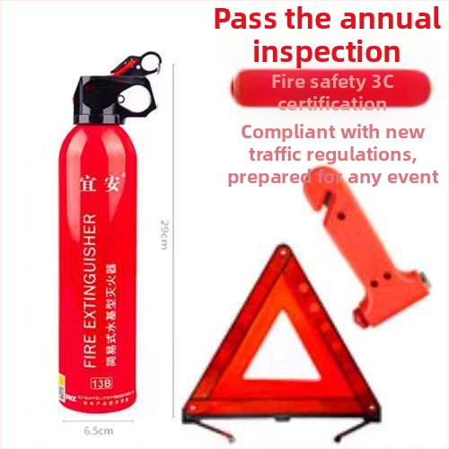 Automobiļu brīdinājuma zīme ar saliekamu atstarojošu briesmu plāksni un ugunsdzēsības komplektu