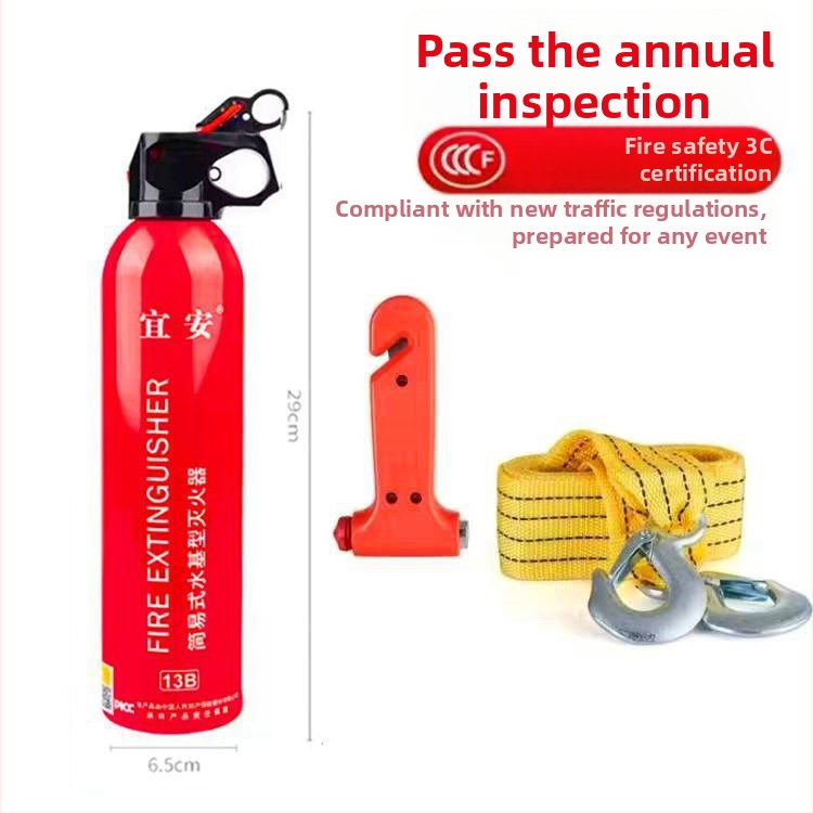 Automobiļu brīdinājuma zīme ar saliekamu atstarojošu briesmu plāksni un ugunsdzēsības komplektu