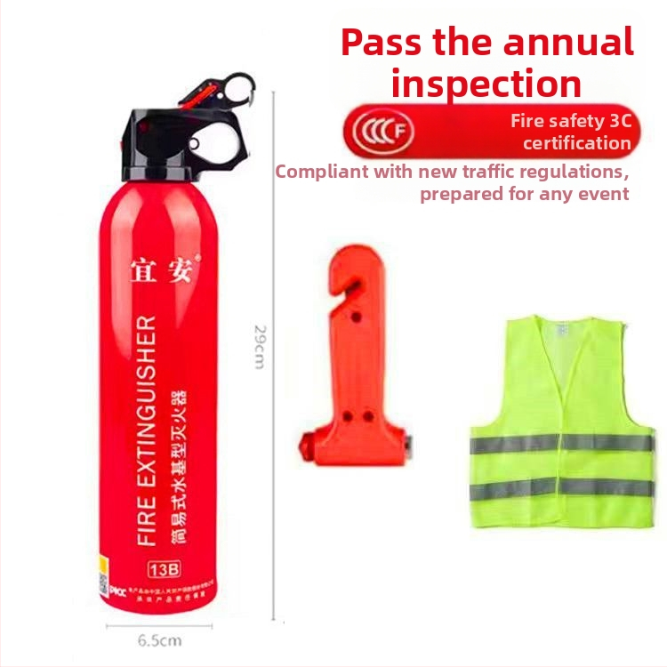 Automobiļu brīdinājuma zīme ar saliekamu atstarojošu briesmu plāksni un ugunsdzēsības komplektu