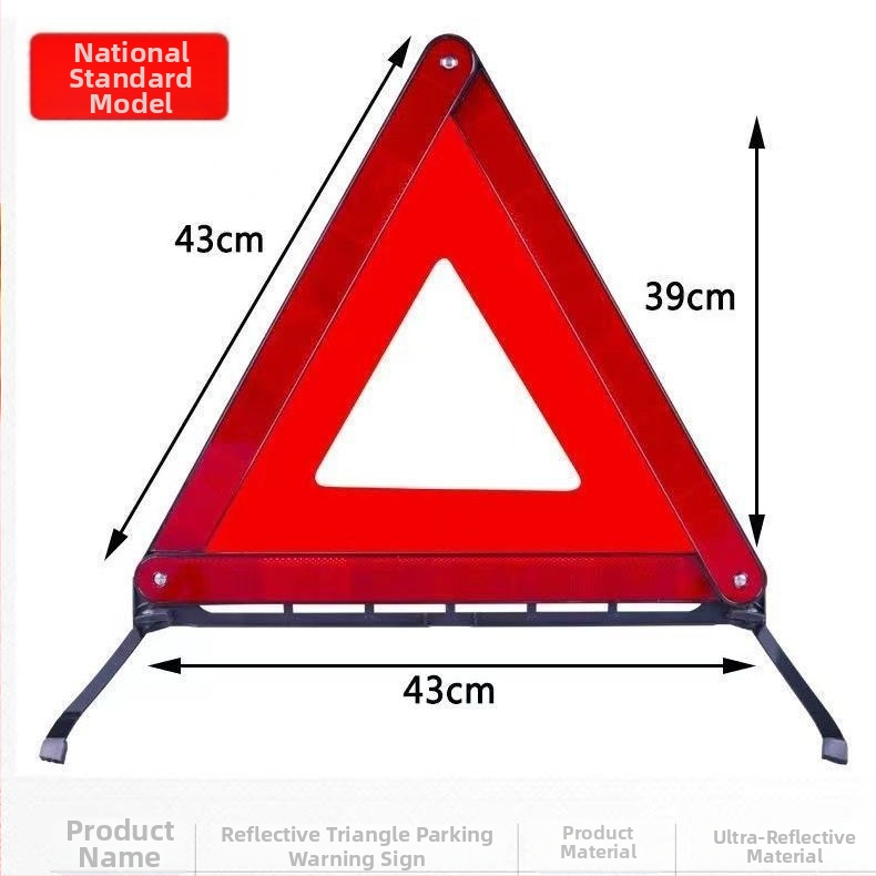 Automobiļu brīdinājuma zīme ar saliekamu atstarojošu briesmu plāksni un ugunsdzēsības komplektu