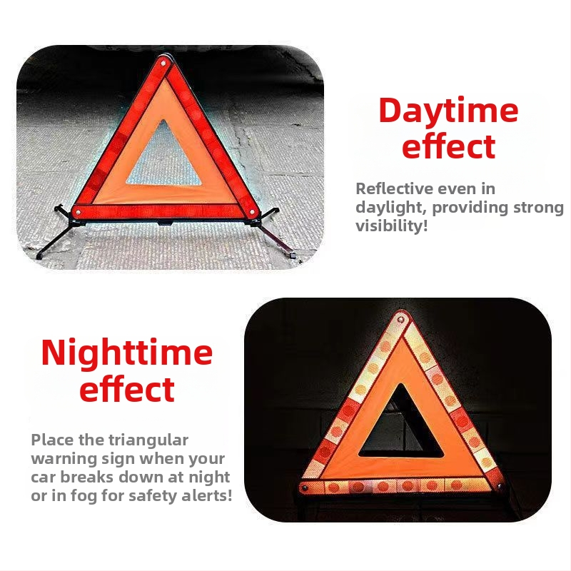 Automobiļu brīdinājuma zīme ar saliekamu atstarojošu briesmu plāksni un ugunsdzēsības komplektu