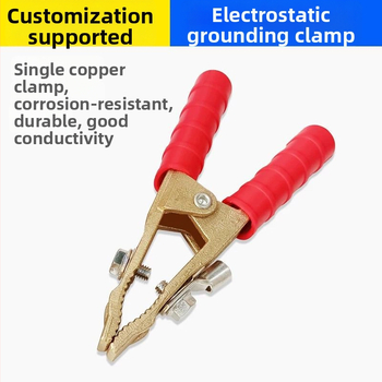 Žalvarinė akumuliatoriaus klipsas automobiliui, aligatoria klipsas paleidimui ir žemei