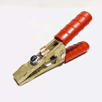 Žalvarinė akumuliatoriaus klipsas automobiliui, aligatoria klipsas paleidimui ir žemei