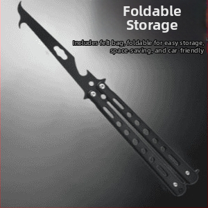 Nerūsējošā tērauda auto riepu akmeņu noņemšanas āķis — saliekams instruments ar akmeņu tīrīšanas āķi un loga laušanas āmuru — Zīmols Friendly, Modeļa kods Qingsz