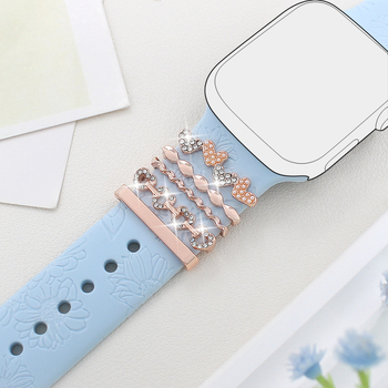 Apple Watchi silikoonriba dekoratiivne sõrmus – Diamond Dragonfly Heart, Metall, Moodne, Ühilduv Apple Watchiga