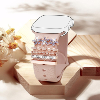 Apple Watchi silikoonriba dekoratiivne sõrmus – Diamond Dragonfly Heart, Metall, Moodne, Ühilduv Apple Watchiga