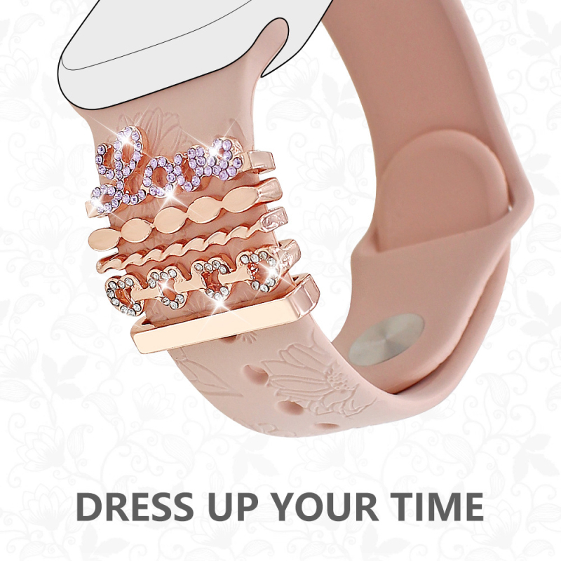 Apple Watchi silikoonriba dekoratiivne sõrmus – Diamond Dragonfly Heart, Metall, Moodne, Ühilduv Apple Watchiga