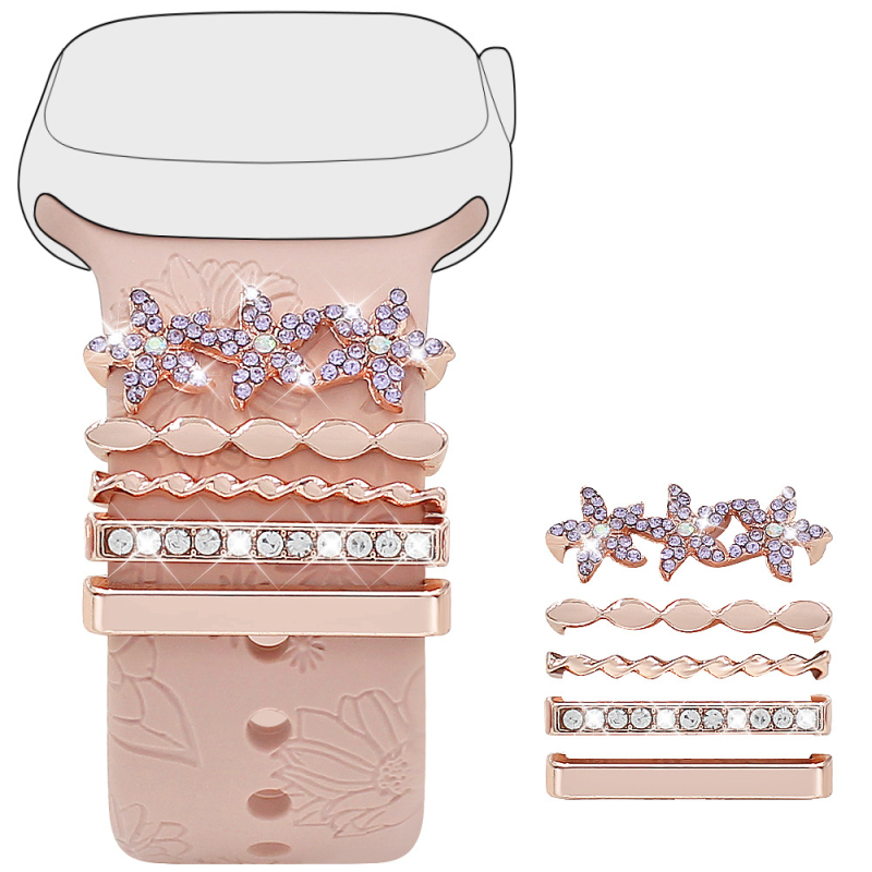 Apple Watchi silikoonriba dekoratiivne sõrmus – Diamond Dragonfly Heart, Metall, Moodne, Ühilduv Apple Watchiga