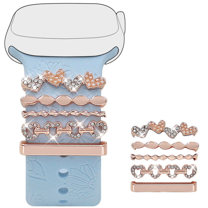 Apple Watchi silikoonriba dekoratiivne sõrmus – Diamond Dragonfly Heart, Metall, Moodne, Ühilduv Apple Watchiga