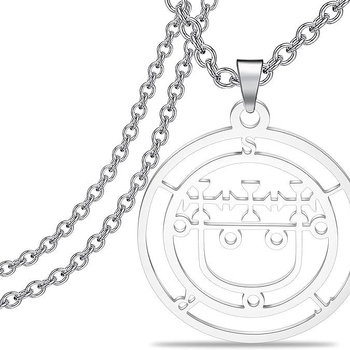 Ново трансгранично европейско и американско стилно кръгло колие от титаниева стомана с усмихнато лице, неизбледняваща мода от неръждаема стомана и персонализирани бижута с висулка на едро.