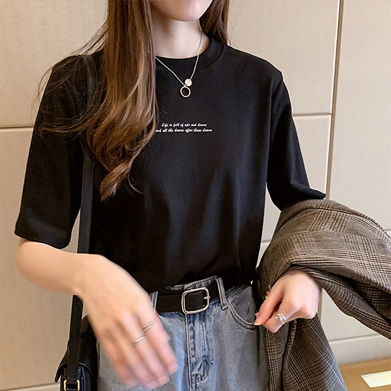 Ženski T-shirt s kratkim rukavima, ležeran kroj, okrugli izrez, Milk Silk tkanina, poliester ≥95%, ljeto 2025