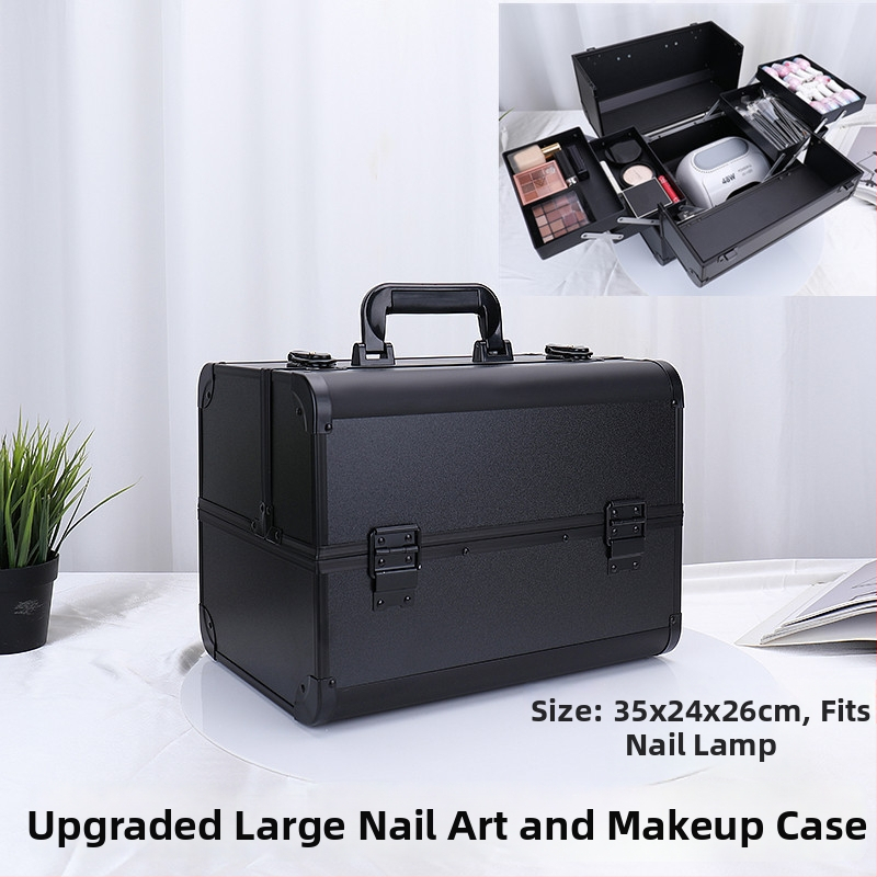 Tetovēšanas instrumentu kārba - Liela ietilpība kosmētikas kastīte ar slēdzeni, ABS materiāls, mājas lietošanai