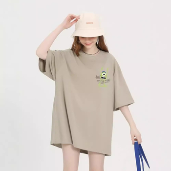 Majica od 100% pamuka s printom malenog čudovišta, okrugli izrez, ležernog kroja, kratkih rukava, unisex, ljeto