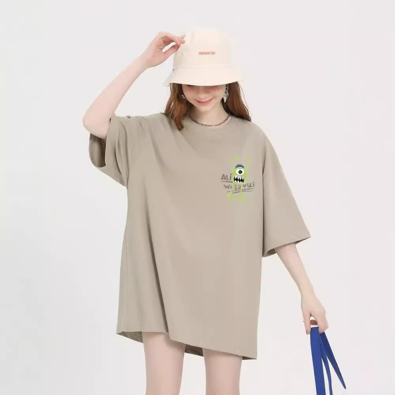 Majica od 100% pamuka s printom malenog čudovišta, okrugli izrez, ležernog kroja, kratkih rukava, unisex, ljeto