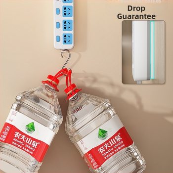 Suport de perete pentru prize și organizator de cabluri pentru routere, montaj universal, fără găuri, material: floare de mătase