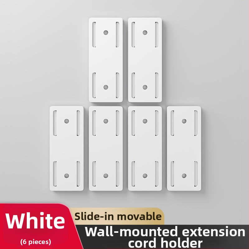 Suport de perete pentru prize și organizator de cabluri pentru routere, montaj universal, fără găuri, material: floare de mătase