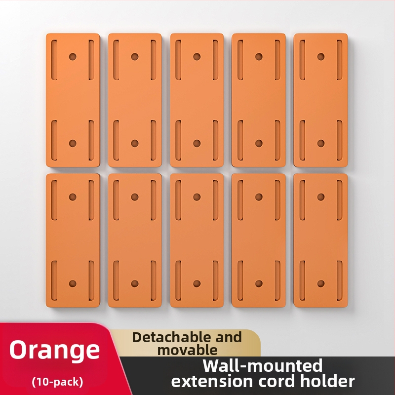 Suport de perete pentru prize și organizator de cabluri pentru routere, montaj universal, fără găuri, material: floare de mătase