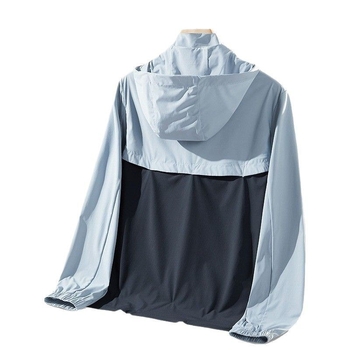 Vonkajšia windbreaker, blokový dizajn, UPF50+ ochrana proti slnku, nylonový materiál, kapucňa