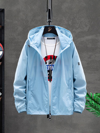 Palton cu glugă, protecție UPF30+ UV, țesătură subțire poliester, buzunare laterale, vara 2025