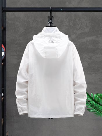 Palton cu glugă, protecție UPF30+ UV, țesătură subțire poliester, buzunare laterale, vara 2025